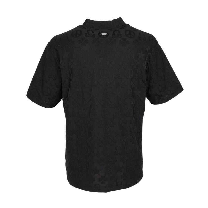 MARK&LONA Black Men's Mock Neck Short Sleeve Golf T-Shirt