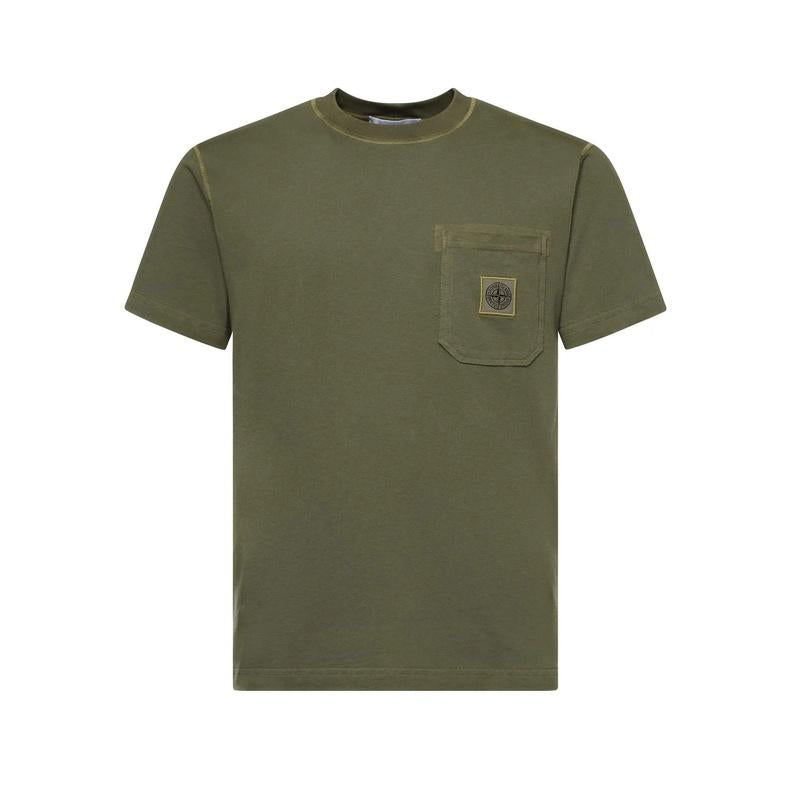 STONE ISLAND Logo Patch Pocket Short Sleeve T-Shirt Gray Men