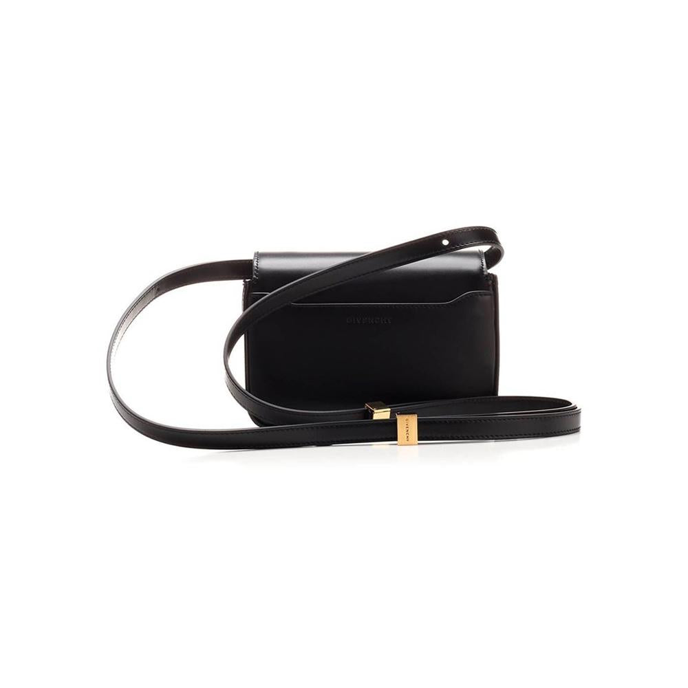 GIVENCHY Black Leather 4G Small Shoulder Crossbody Bag