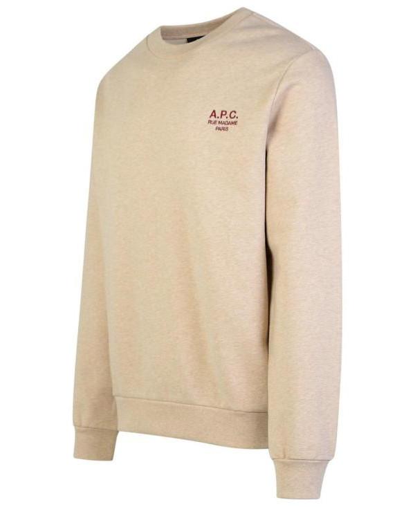 A.P.C. RUE MADAME Standard Logo Sweatshirt Men’s Top Beige Cotton