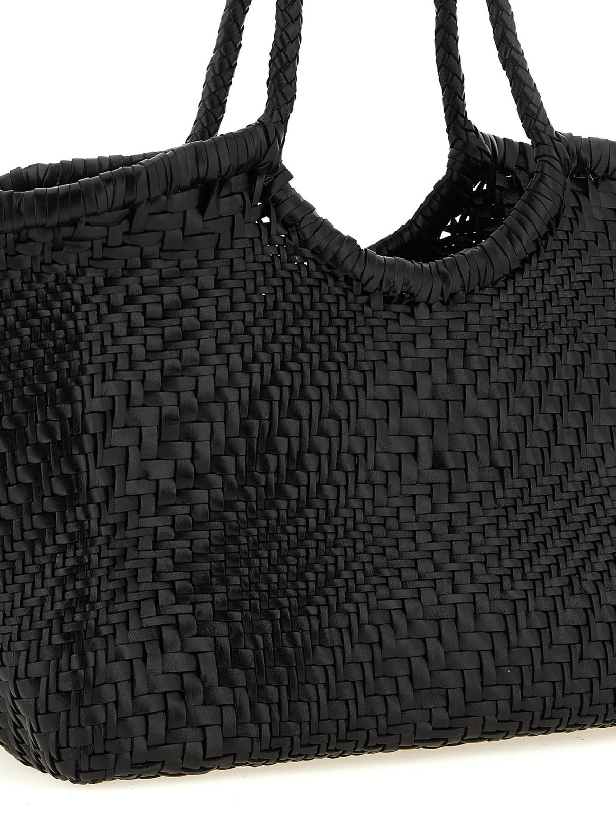 Dragon Diffusion Black Woven Leather Shoulder Bag