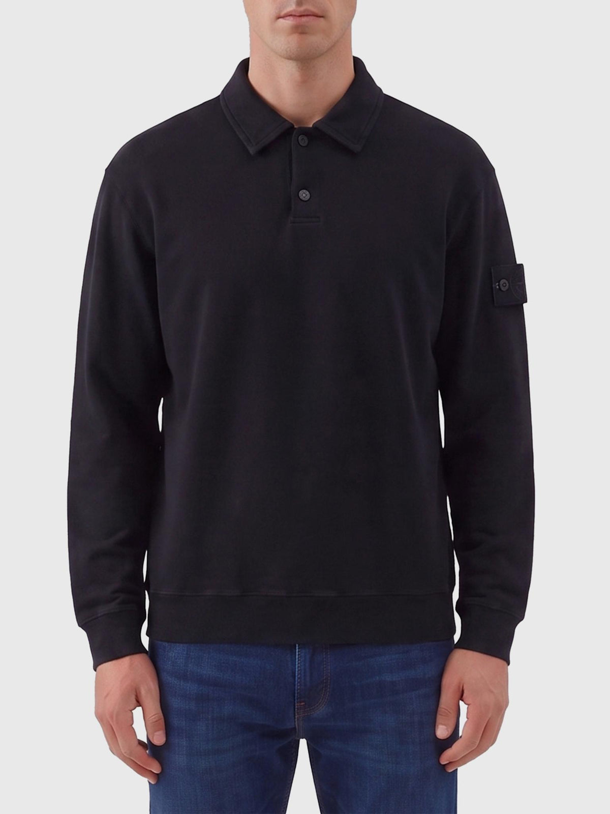 STONE ISLAND Cotton Long Sleeve Shirt Black Men