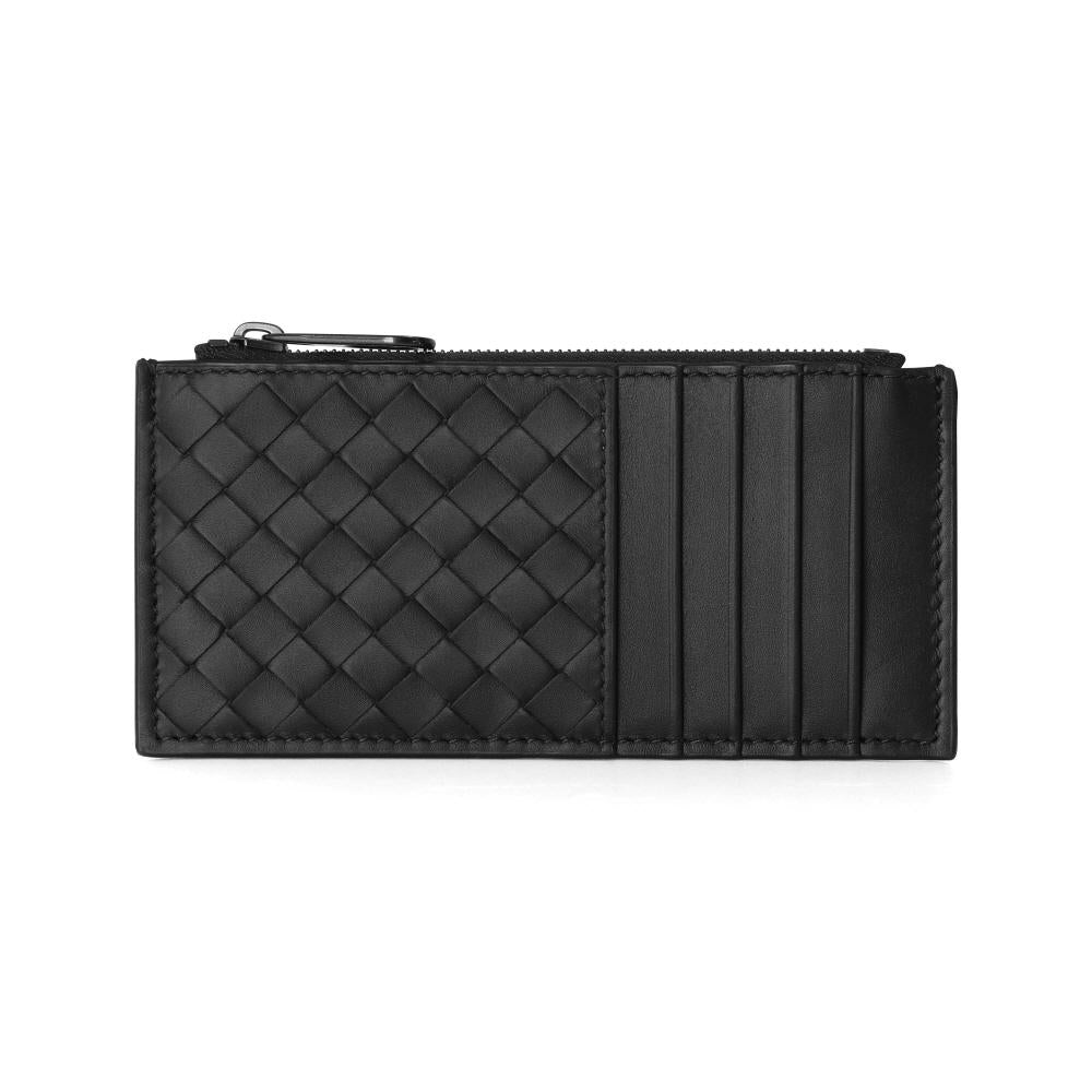 Bottega Veneta Intrecciato Leather Zip Card Holder for Men 566430 V47W1 1275