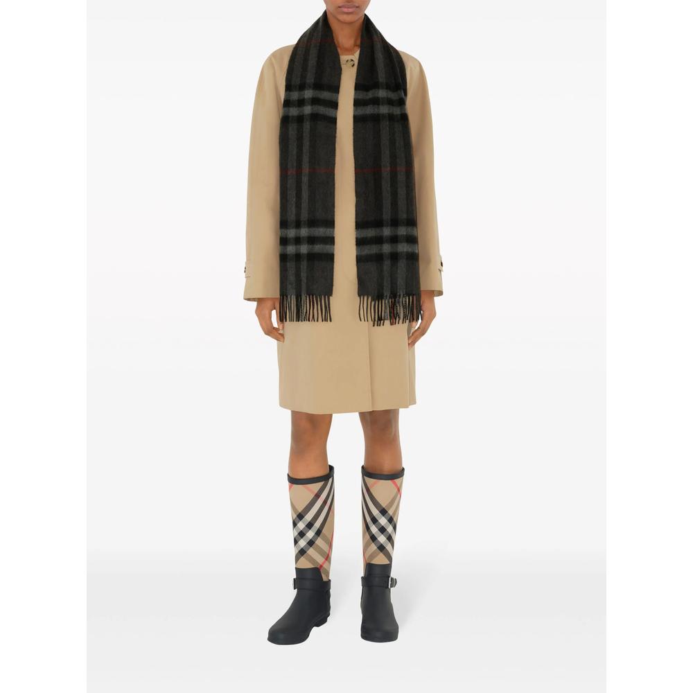 BURBERRY Giant Check Wool Scarf Beige