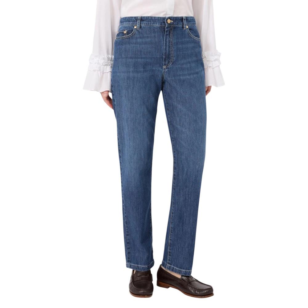 Max Mara Women’s Denim Jeans Blue Cotton Straight-Leg Pants