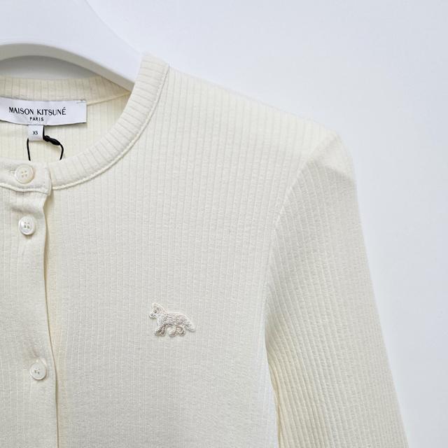 Maison Kitsune Baby Fox Ribbed Cardigan Women’s Navy Knit PW00512 KJ0134 0383
