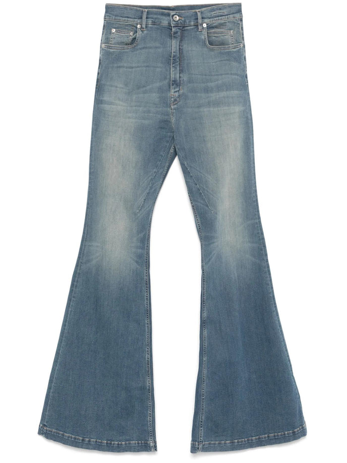 Rick Owens Washed Indigo Denim Bolan Bootcut Jeans DU01E3365 SDWB 06