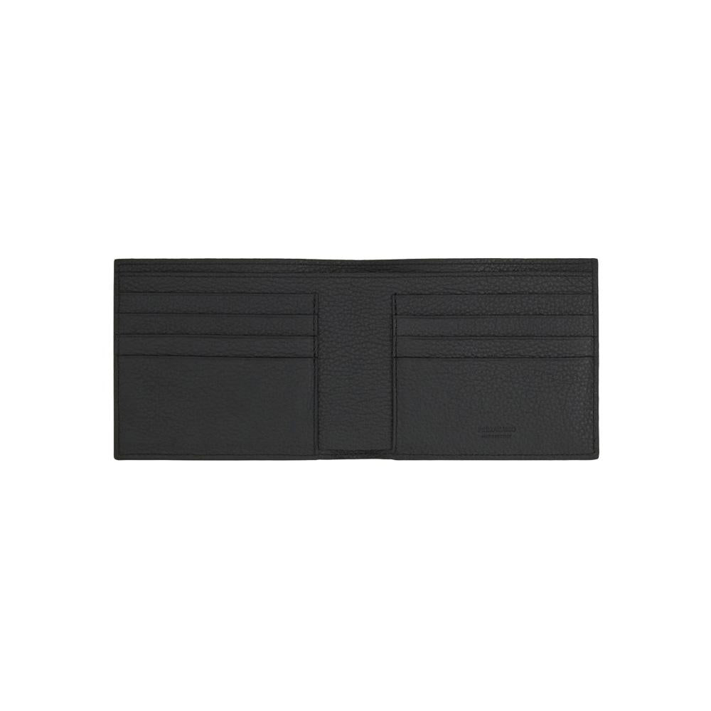Ferragamo Logo Print Black Bifold Wallet for Men 1582 0780324