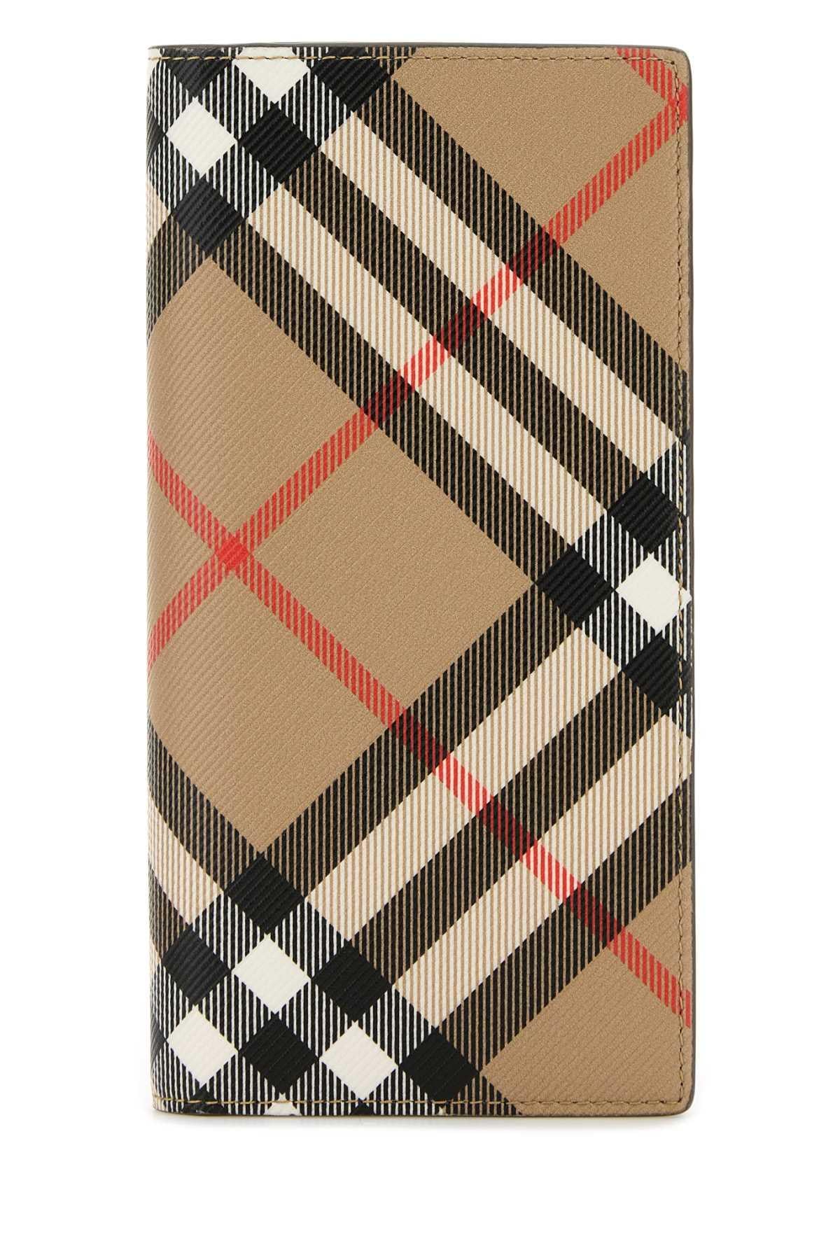 BURBERRY Leather Long Wallet for Men Brown