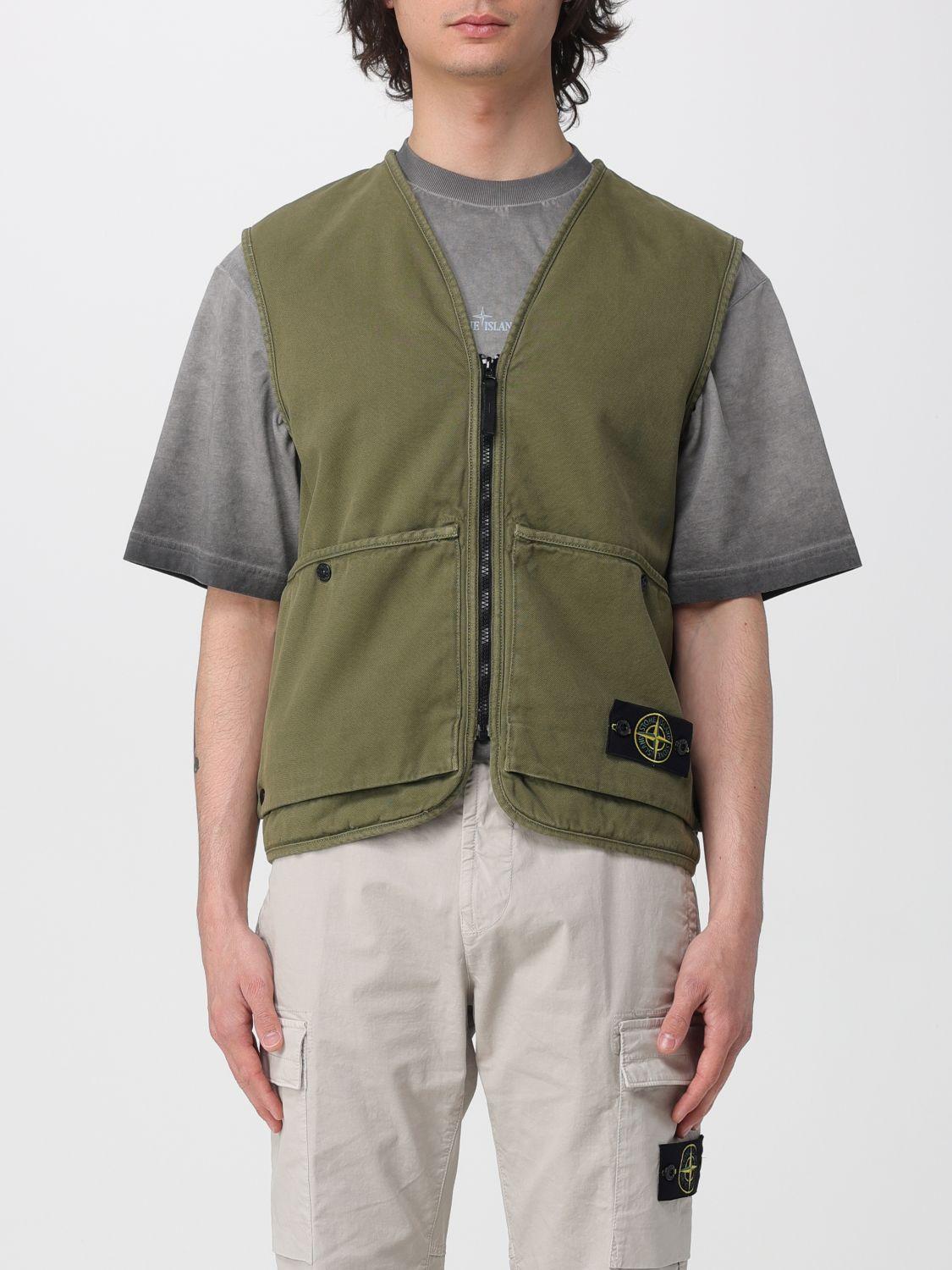 STONE ISLAND Nylon Lightweight Vest Men's Outerwear Green