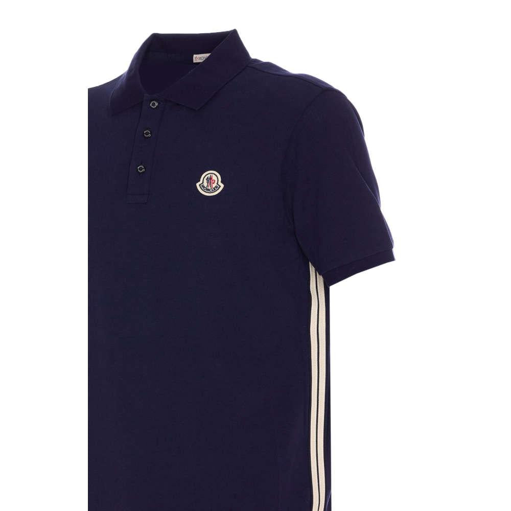 Moncler Navy Logo Patch Polo T-Shirt Unisex Cotton