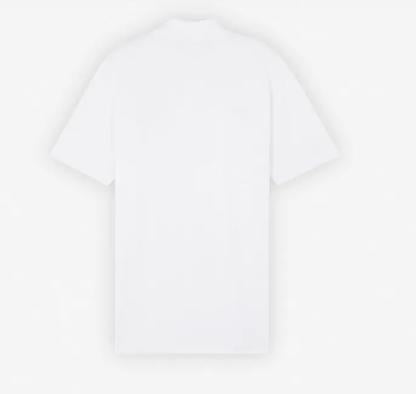 Maison Kitsune White Black Cotton Polo Shirt for Men MM00201 KJ7010