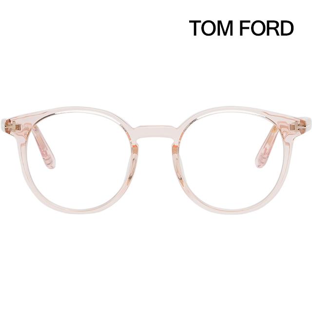 TOM FORD Pink Transparent Blue Light Blocking Acetate Eyeglasses Fr TF5796KB 072