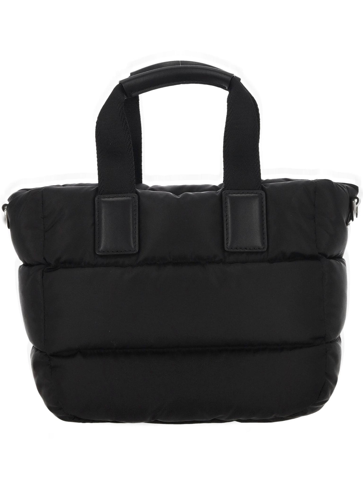 Moncler Black Leather Shoulder Tote Bag