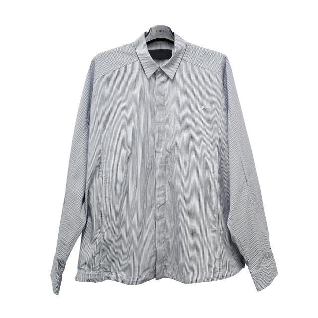 Juun.J Logo Embroidered Striped Long Sleeve Shirt