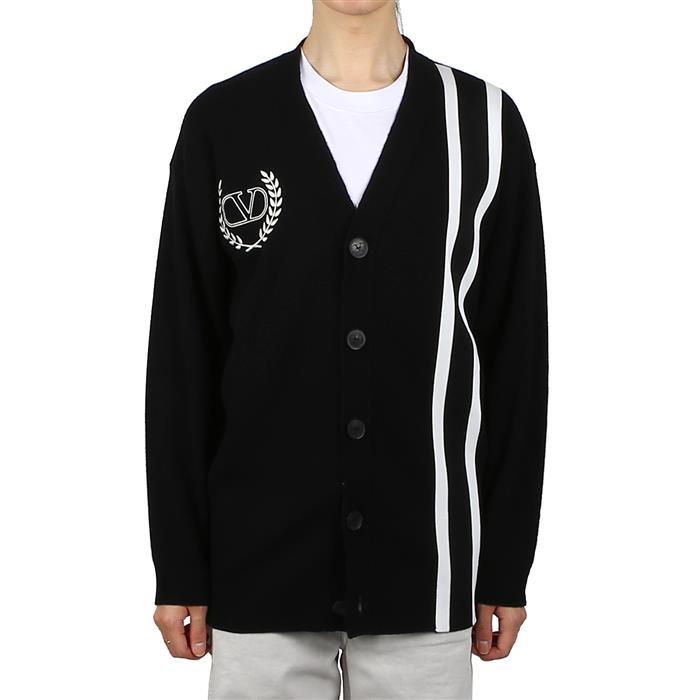 VALENTINO Crest Cardigan Black Men’s Knit Sweater