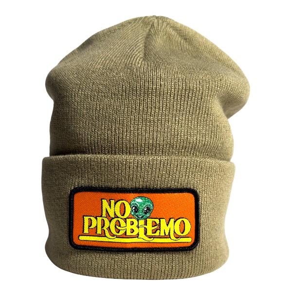 NO PROBLEMO Olive Sticker Beanie Unisex