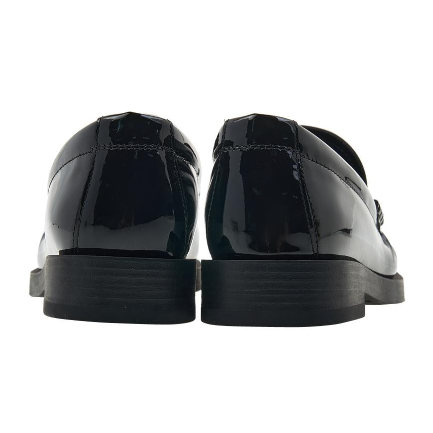 Jimmy Choo Addie Pearl Patent Black Loafers Women