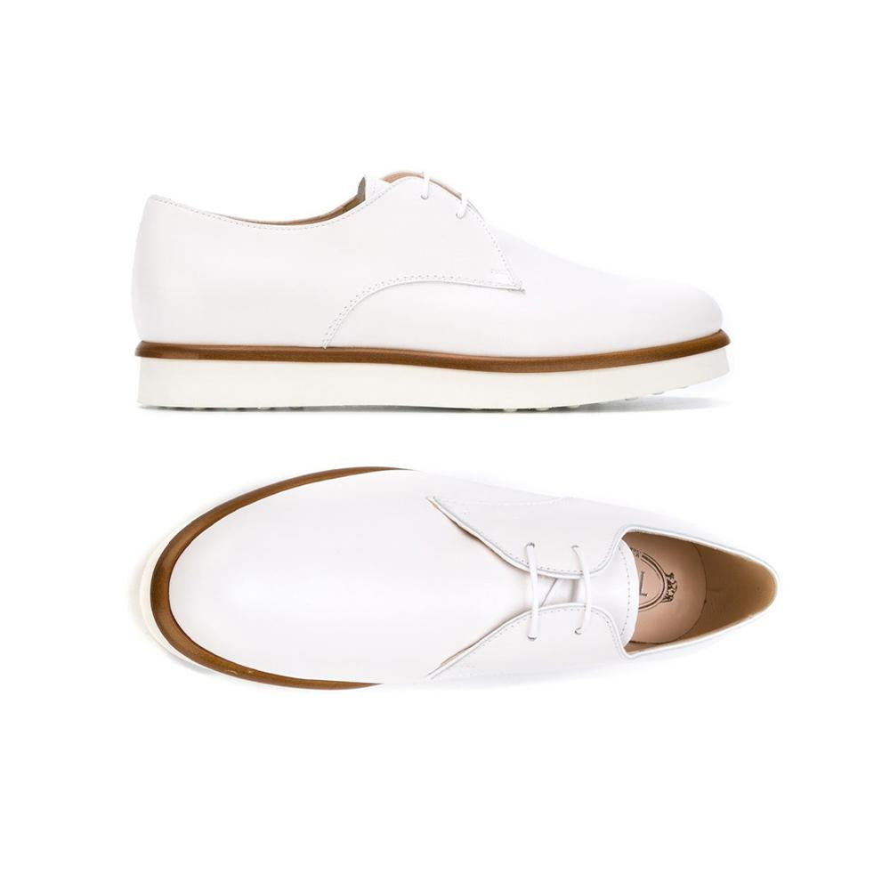 Tods Women’s White Lace Derby Shoes Loafers
