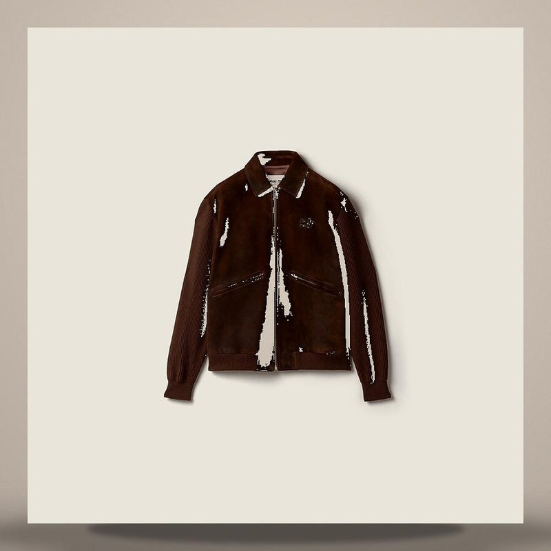 Miu Miu Waxed Suede Bomber Jacket MPW053 19QL F0038