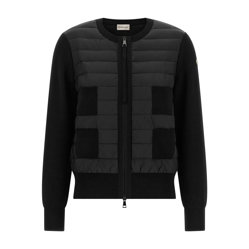 Moncler Black Padded Wool Zip-Up Cardigan Men’s
