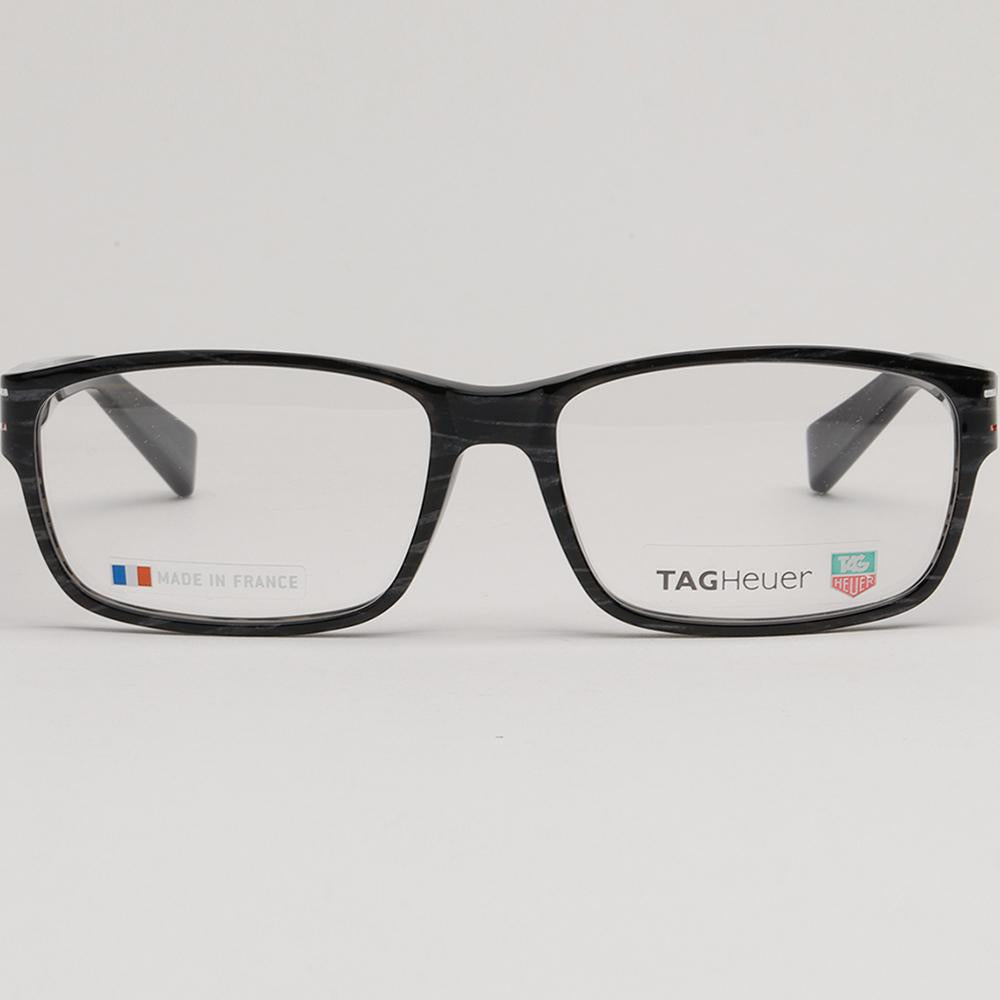 Tag Heuer Black Square Acetate Eyeglass Frame Unisex TH0535 003