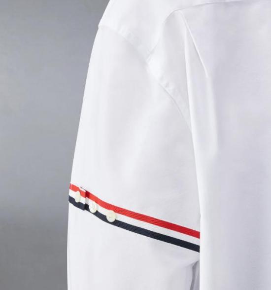 THOM BROWNE RWB Stripe Detail White Shirt FLL079E F03131