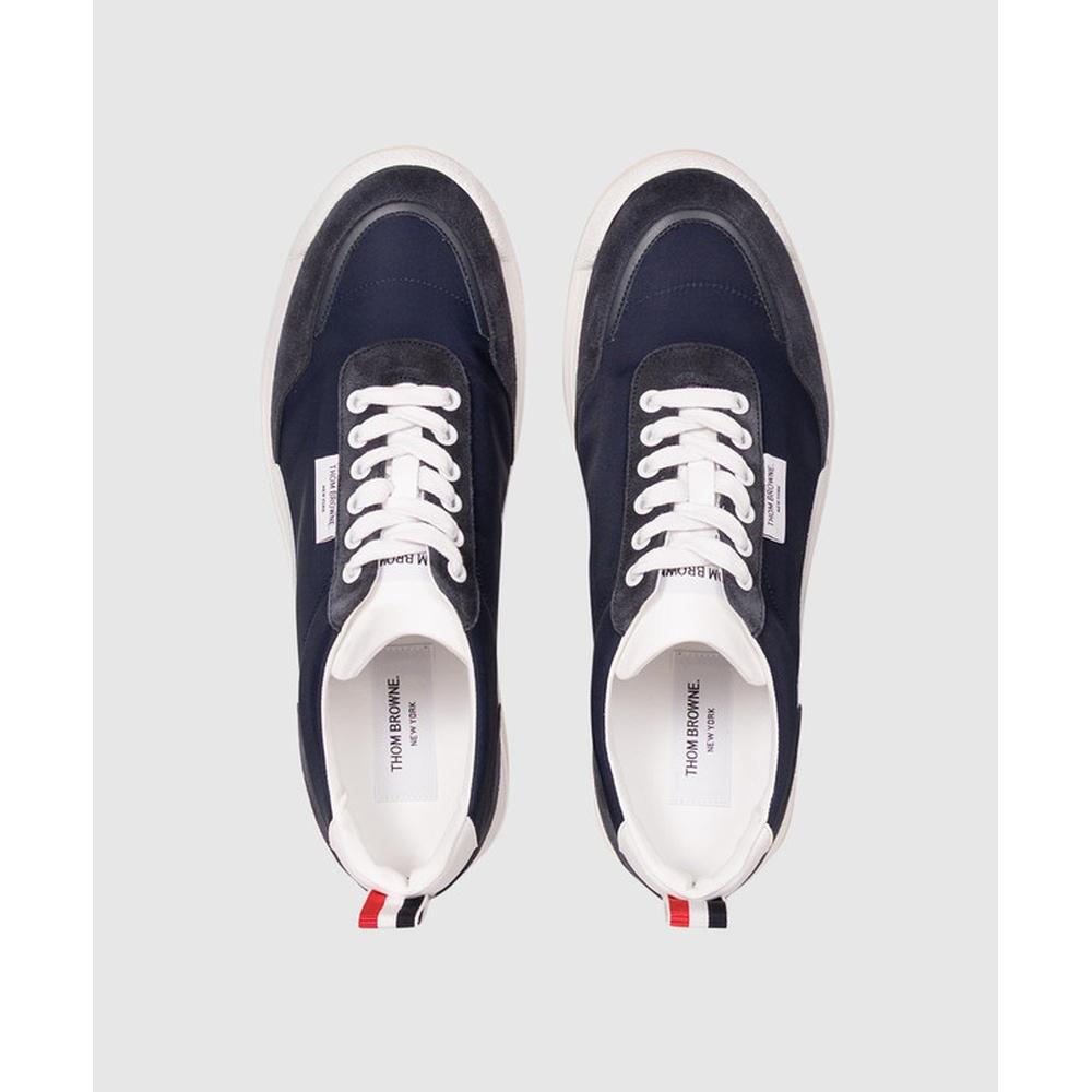 THOM BROWNE Alumni Men’s Low-Top Sneakers Navy Leather