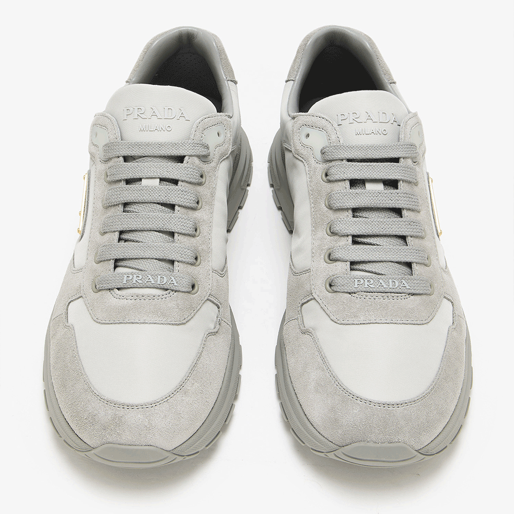 PRADA Prax Suede Low-Top Sneakers Grey Men’s 2EE436