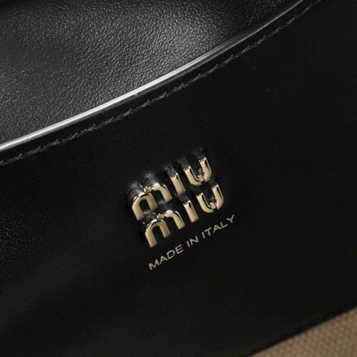 Miu Miu Ivy Leather Handbag Tote Black