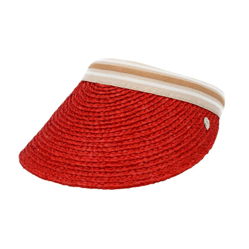 HELEN KAMINSKI Tropical Nougat Stripe Bianca Visor Sun Cap HAT50265 TRNUS