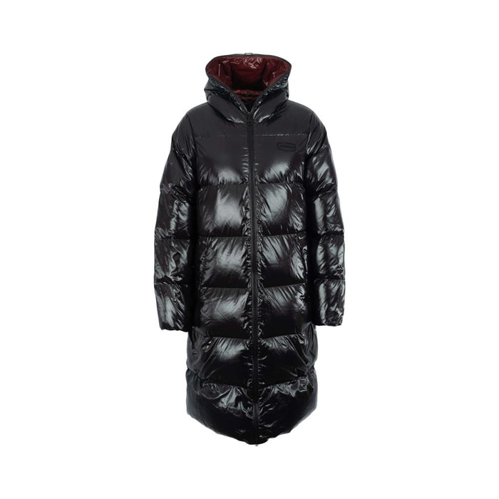 Duvetica Logo Patch Long Down Puffer Jacket Black VDDJ99146K0001 BKS