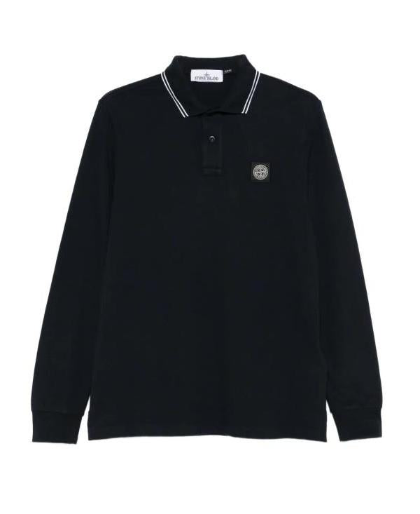 STONE ISLAND Stretch Cotton Pique T-Shirt Black Men’s