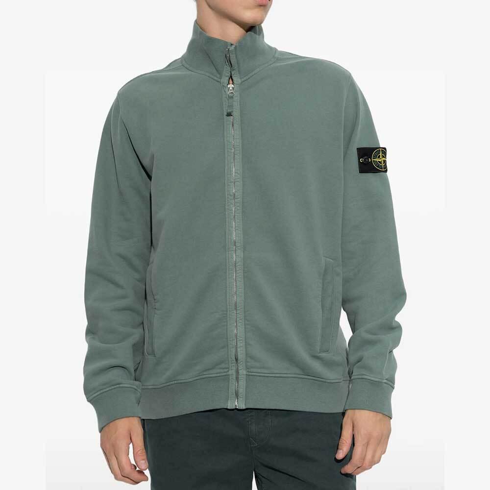 STONE ISLAND Brushed Organic Cotton Fleece Track Jacke L2S15 6100066 S0A20 V005T