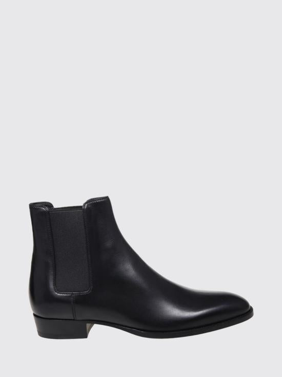 Saint Laurent Black Leather Ankle Boots for Men