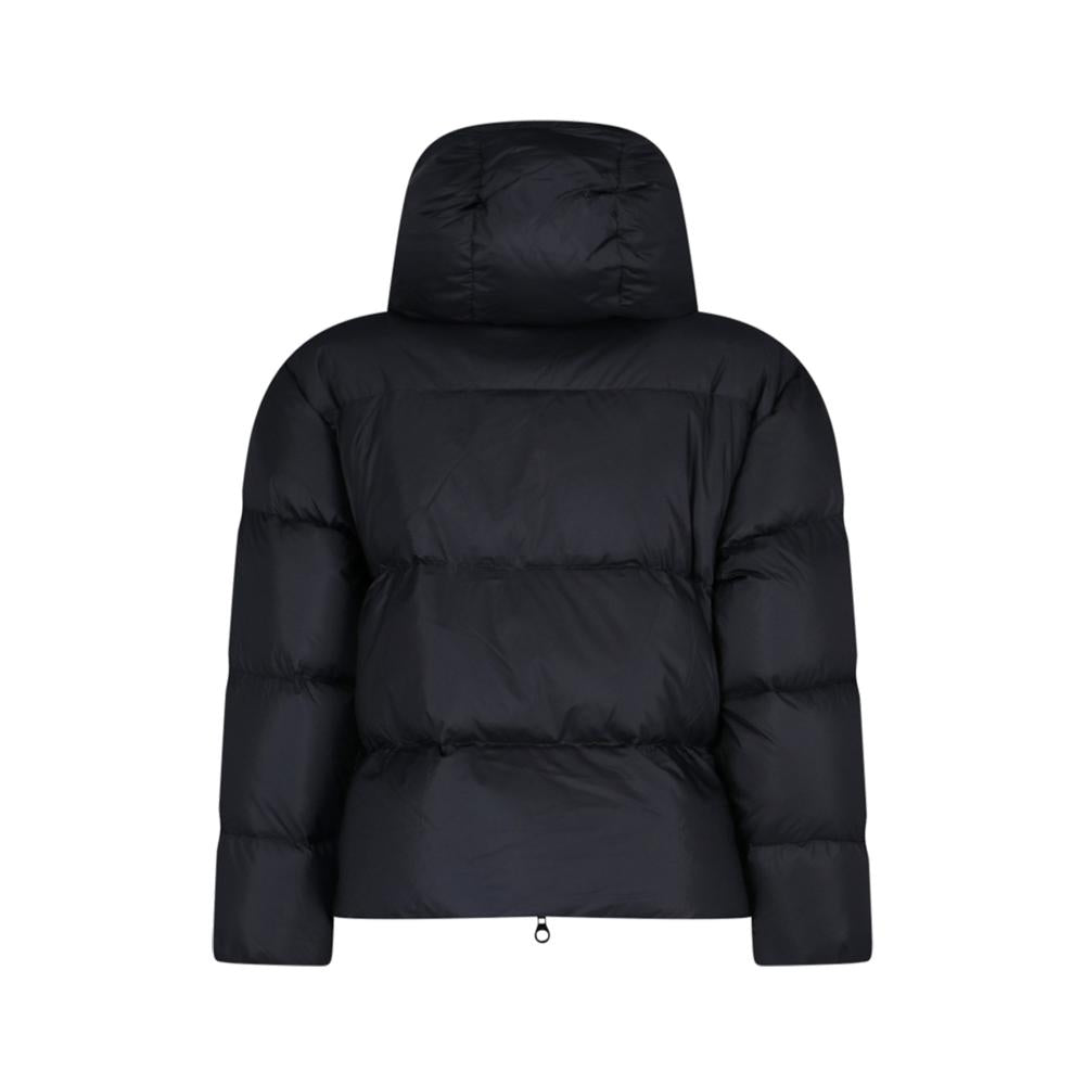 Duvetica Black RISA Logo Patch Hooded Puffer Jacket VDDJ96136K0001 BKS