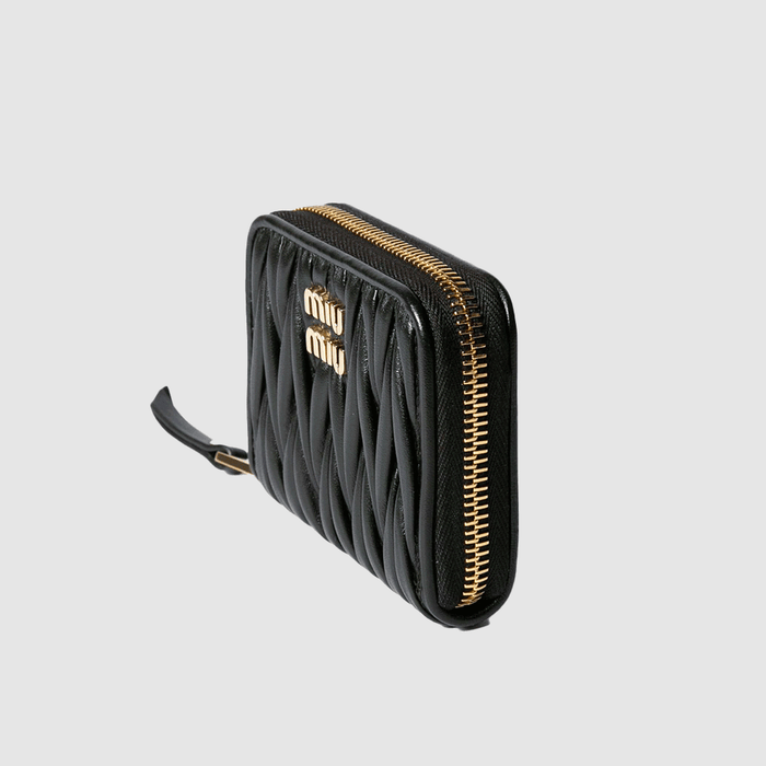 Miu Miu Matelassé Leather Zip Card Holder 5MM268 AFPP F0002
