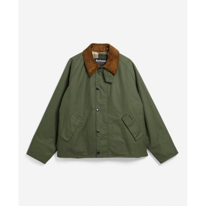 Barbour OS Transport Wax Jacket Light Moss Oversized MWX1678 GN32
