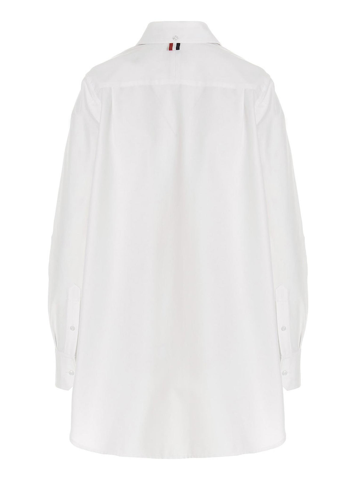 THOM BROWNE White Cotton Button-Down Blouse
