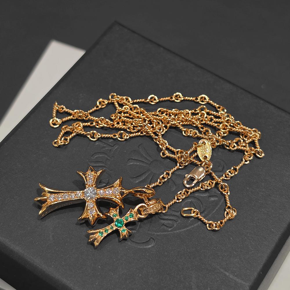 Chrome Hearts 22K Baby Fat Emerald Pendant Necklace Unisex