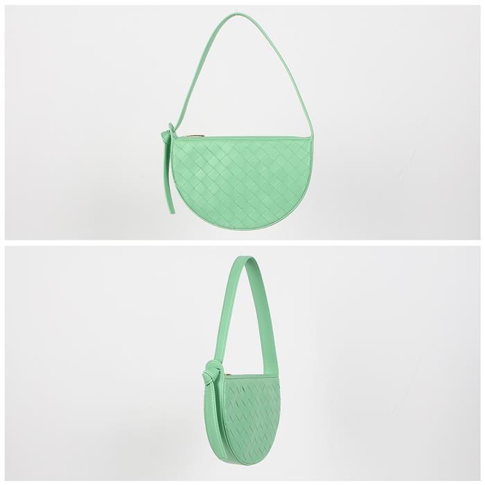 Bottega Veneta Mini Sunrise Shoulder Bag Green Leather