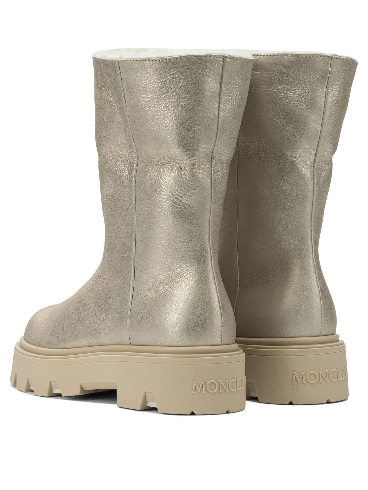 Moncler Black Leather AUREA Ankle Boots