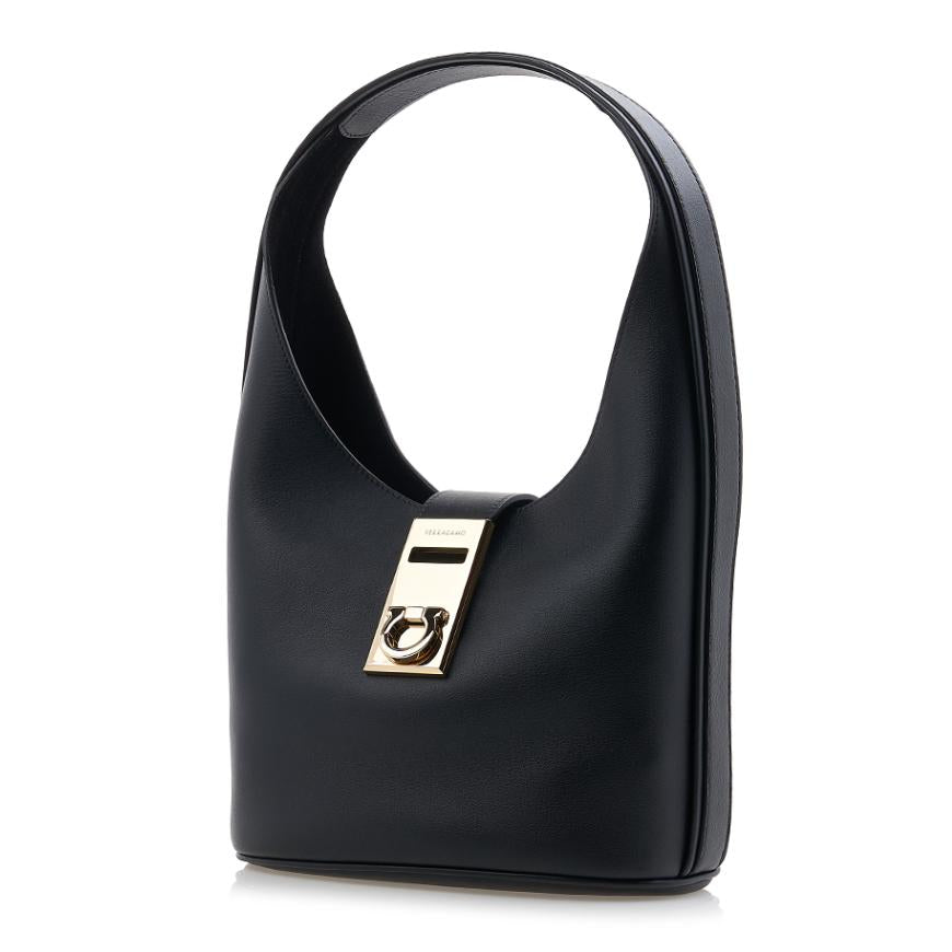 Ferragamo Women’s Buckle Hobo Bag 21 4966 NERO 0764378