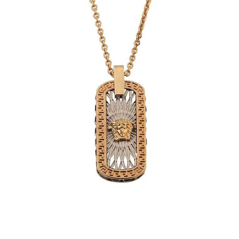 Versace Medusa Pendant Necklace Gold-Tone Stainless Steel Men