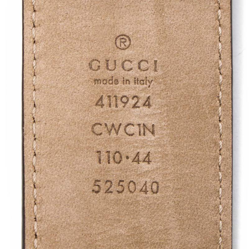 GUCCI Brown Signature Leather Belt with Interlocking G Buckle 411924 CWC1N 2040