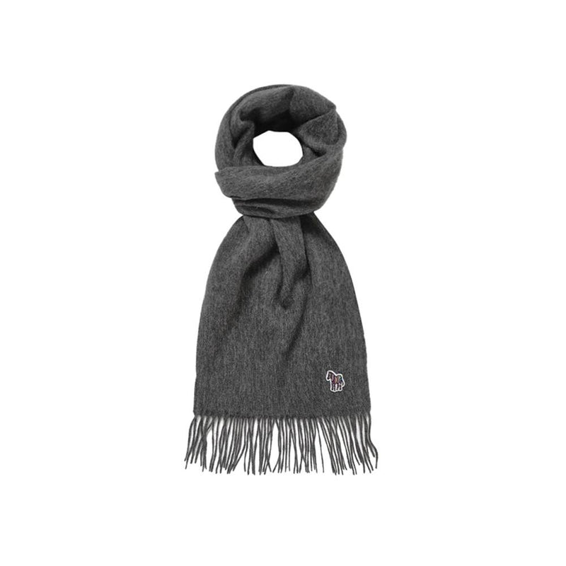 Paul Smith Dark Gray Wool Scarf with Zebra Logo Patch 150K PZEBRA 76