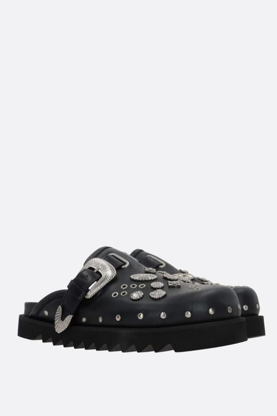 Toga Black Mule Slippers Sandals AJ1066 BLACK DOM