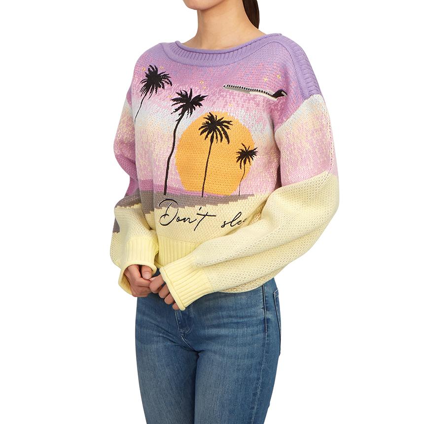 House of Sunny Women’s Off-Shoulder Knit Sweater Multi Color