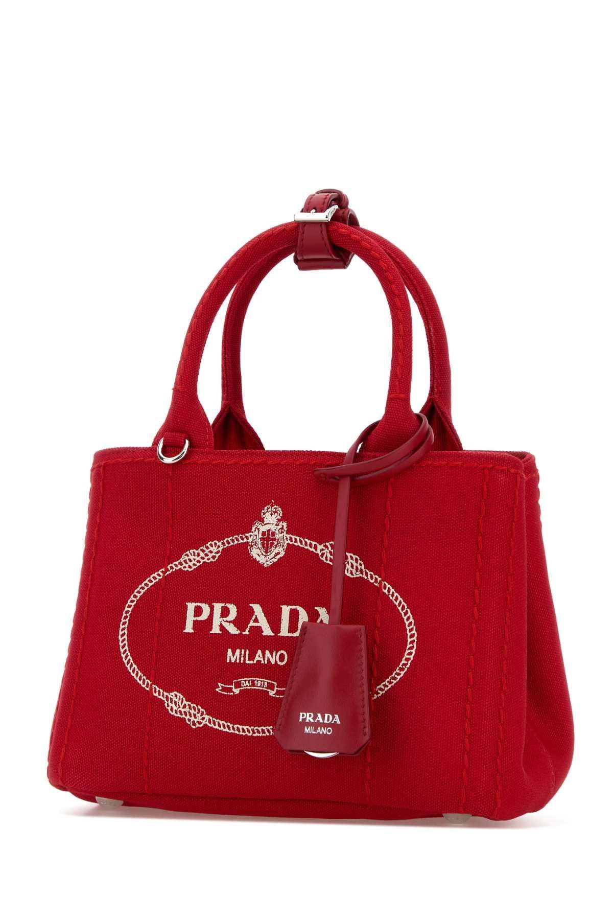 PRADA Black Leather Structured Tote Bag