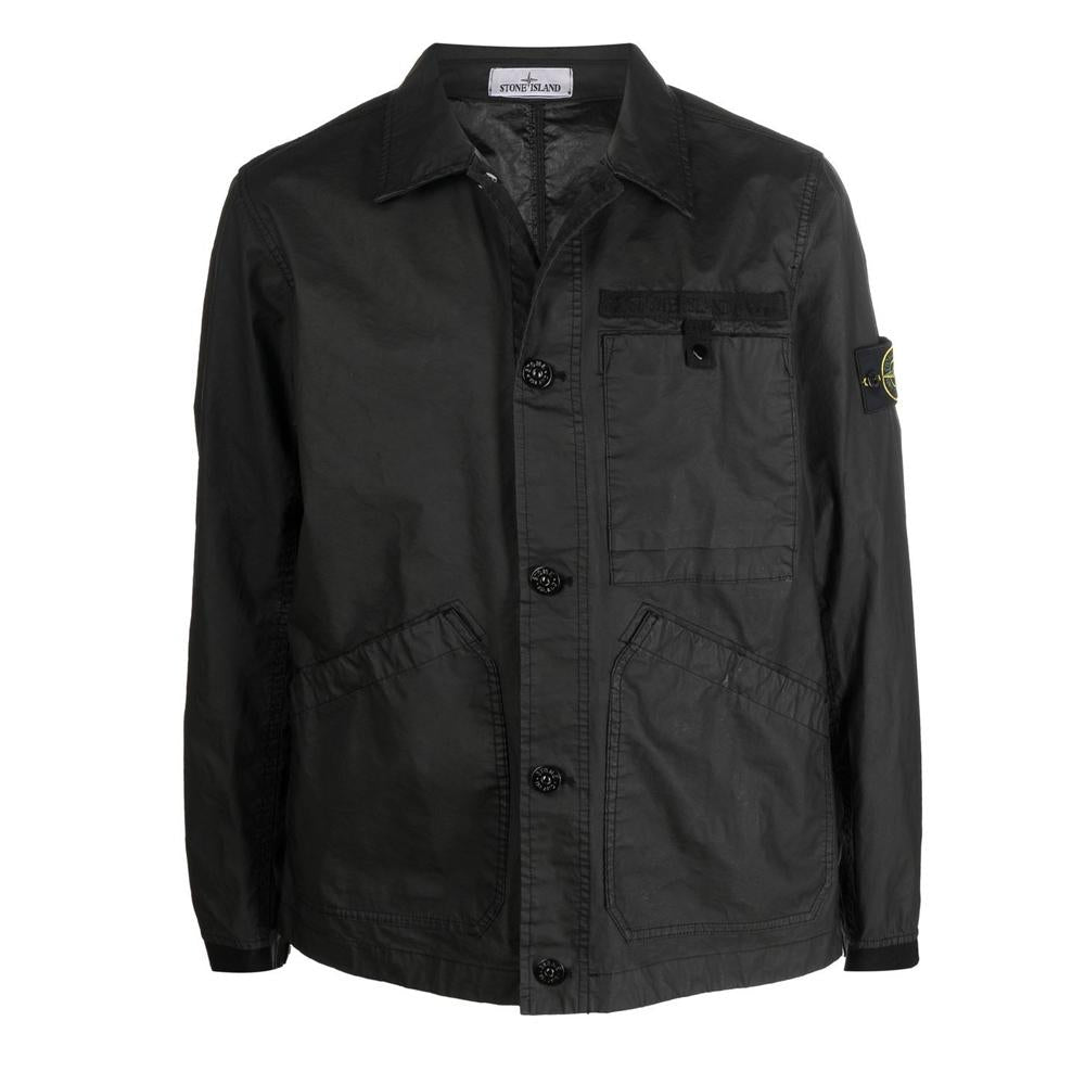 STONE ISLAND Black Aggressive Gommato Shirt Jacket 7615A0230 V0029